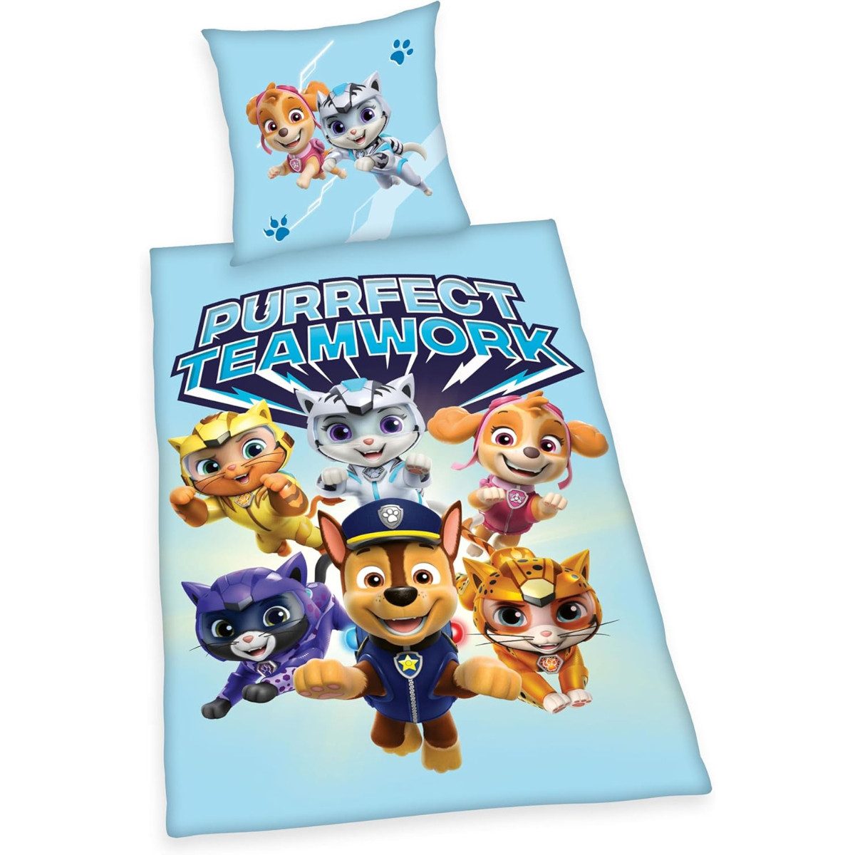 PAW PATROL Kinderbettwäsche Bettwäsche 135 x 200 cm Baumwolle Kinder Bettset 2 teilig, 2 teilig