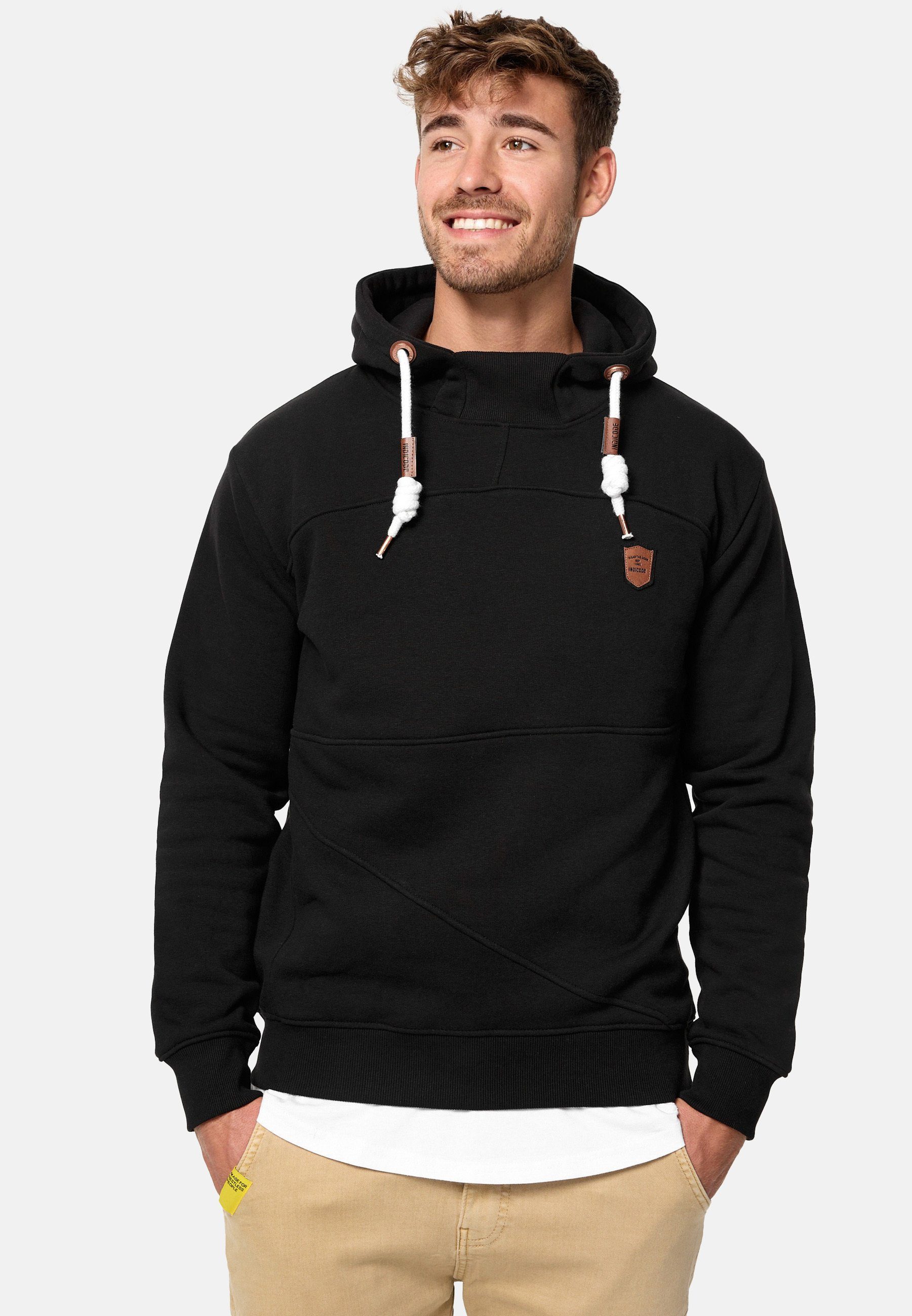 Indicode Hoodie Herren Meza Sweatshirt Kapuze Herrenhoodie mit asymmetrisch günstig online kaufen