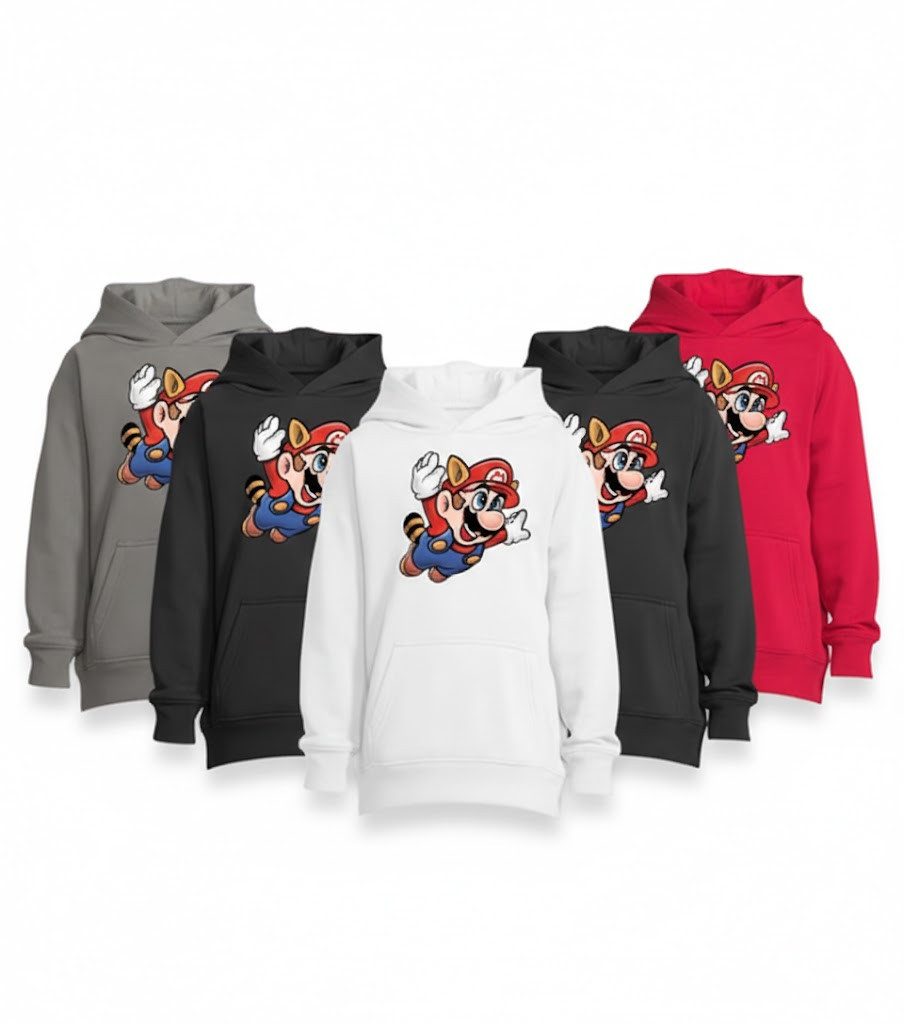 Blondie & Brownie Hoodie Kinder Jungen & Mädchen Super Mario 3 Fligh Retro Konsole Kinder Hoodie Super Mario 3 Flight Retro Konsole Gaming Kids Play Game