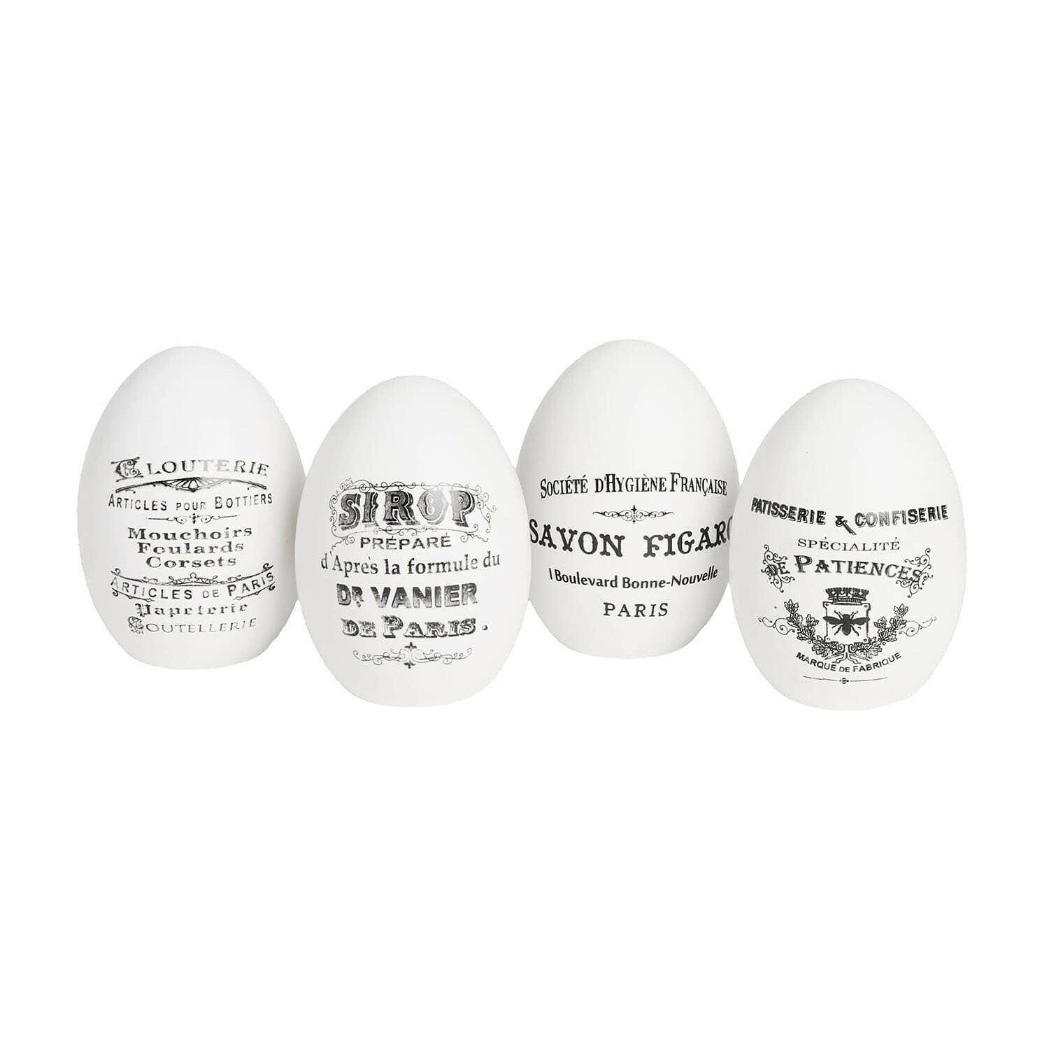 Mirabeau Osterei Osterei 4er Set Maison Vélour weiß