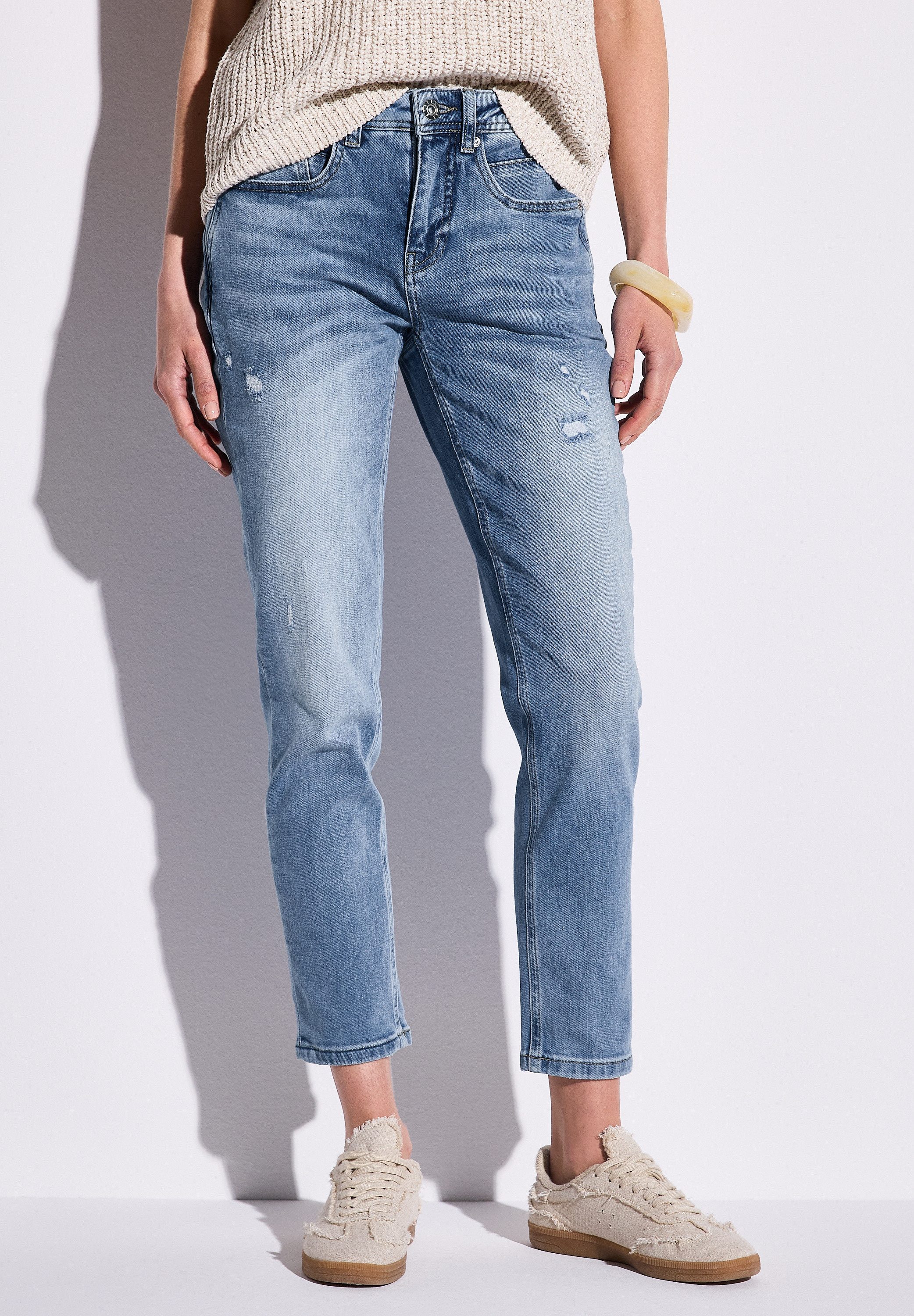 STREET ONE Loose-fit-Jeans, Middle Waist günstig online kaufen