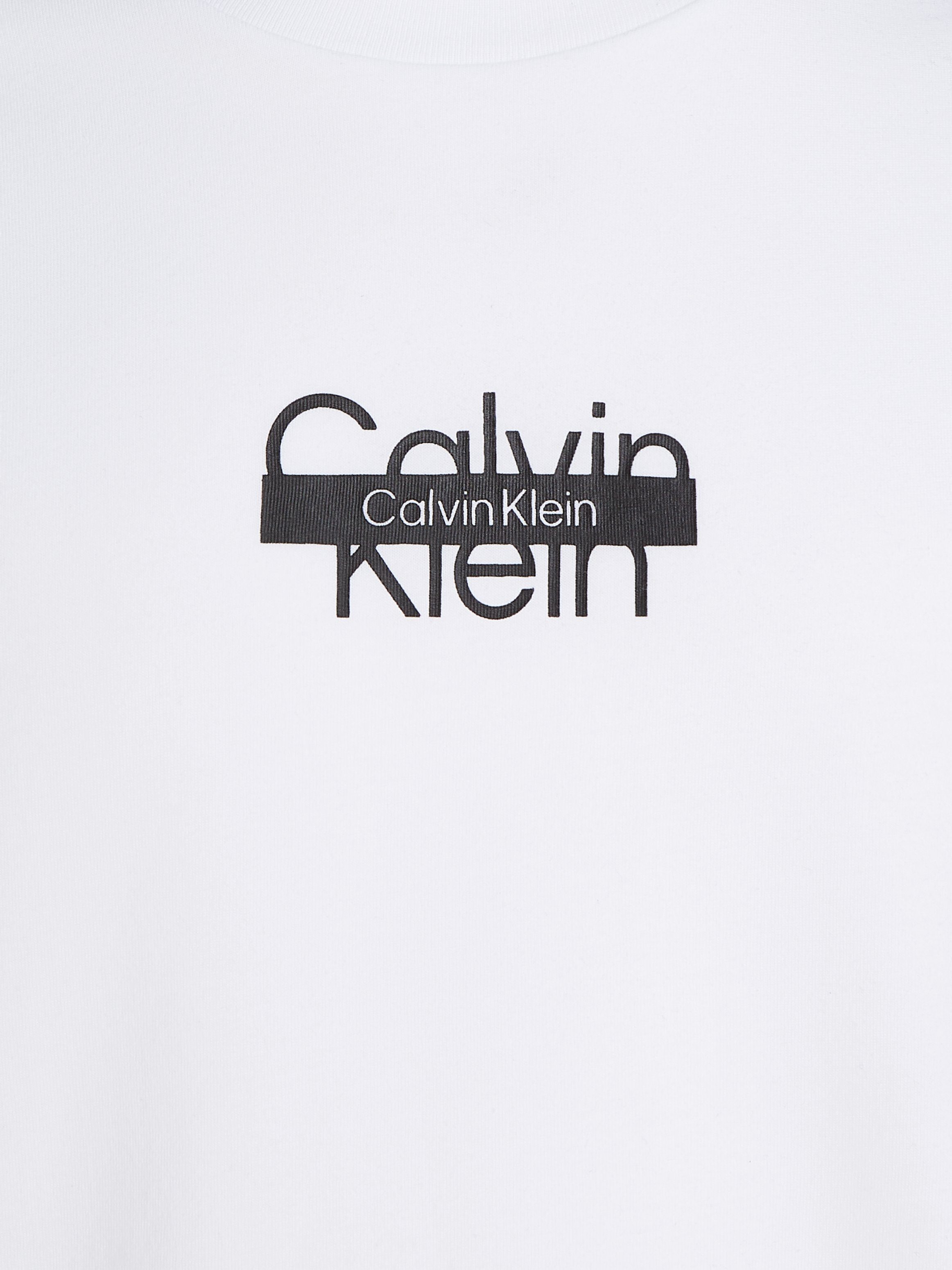 T-Shirt Bright Calvin T-SHIRT CUT LOGO THROUGH White Klein