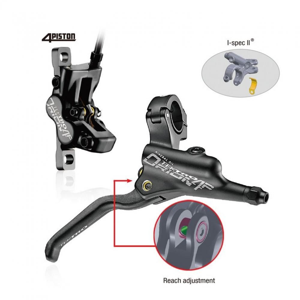 Tektro Scheibenbremse TEKTRO Bremse Orion 4P HD-M745 1900 mm Schwarz - kraftvolle 4-Kolben-S