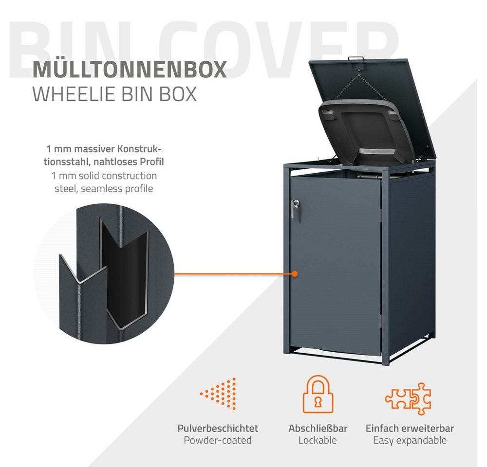 Thumbnail - ML-DESIGN Mülltonnenbox Müllbox aus Stahl wetterfeste Mülltonnen Verkleidung Mülltonnengarage (3 St), Mülltonnencontaine...