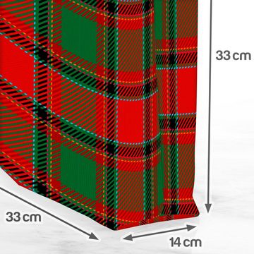 VOID Henkeltasche (1-tlg), Vintage Plaid Karo Rot Grün holzfäller schottisch mustern schecke tex