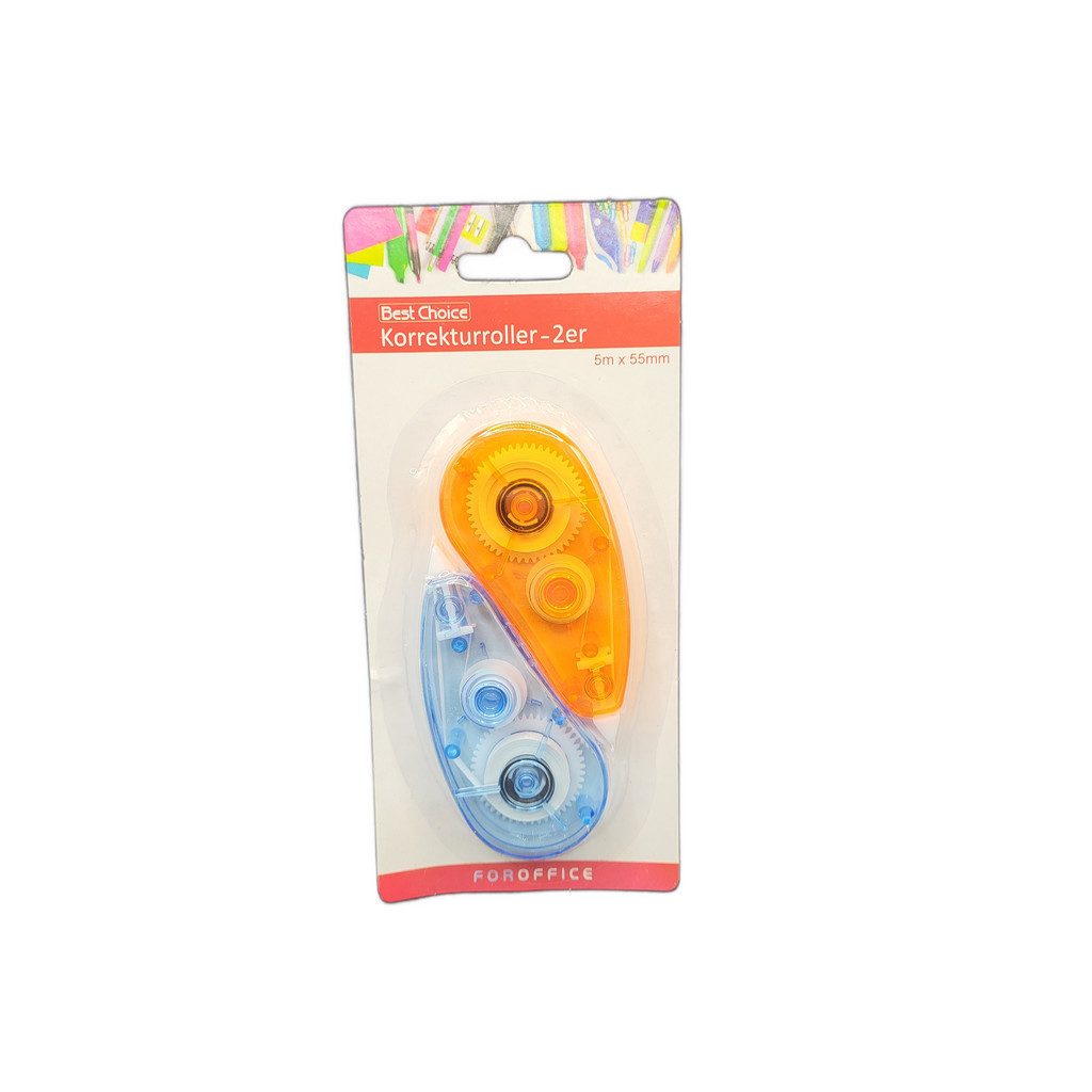 Best Choice Tintenroller Korrektur Roller 2er je 5m x 5mm auf Karte