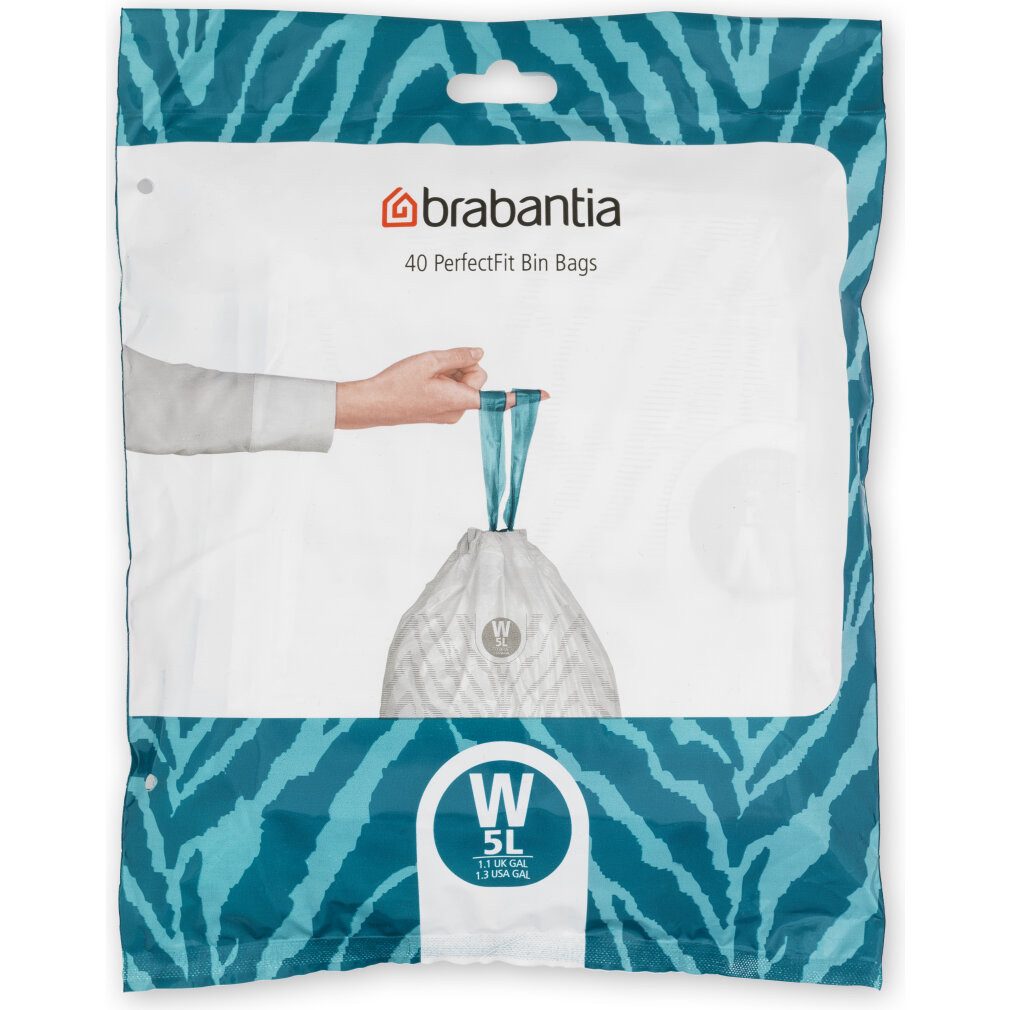 Brabantia Mülltrennsystem PerfectFit Müllbeutel NewIcon, Codierung W (5 Liter)