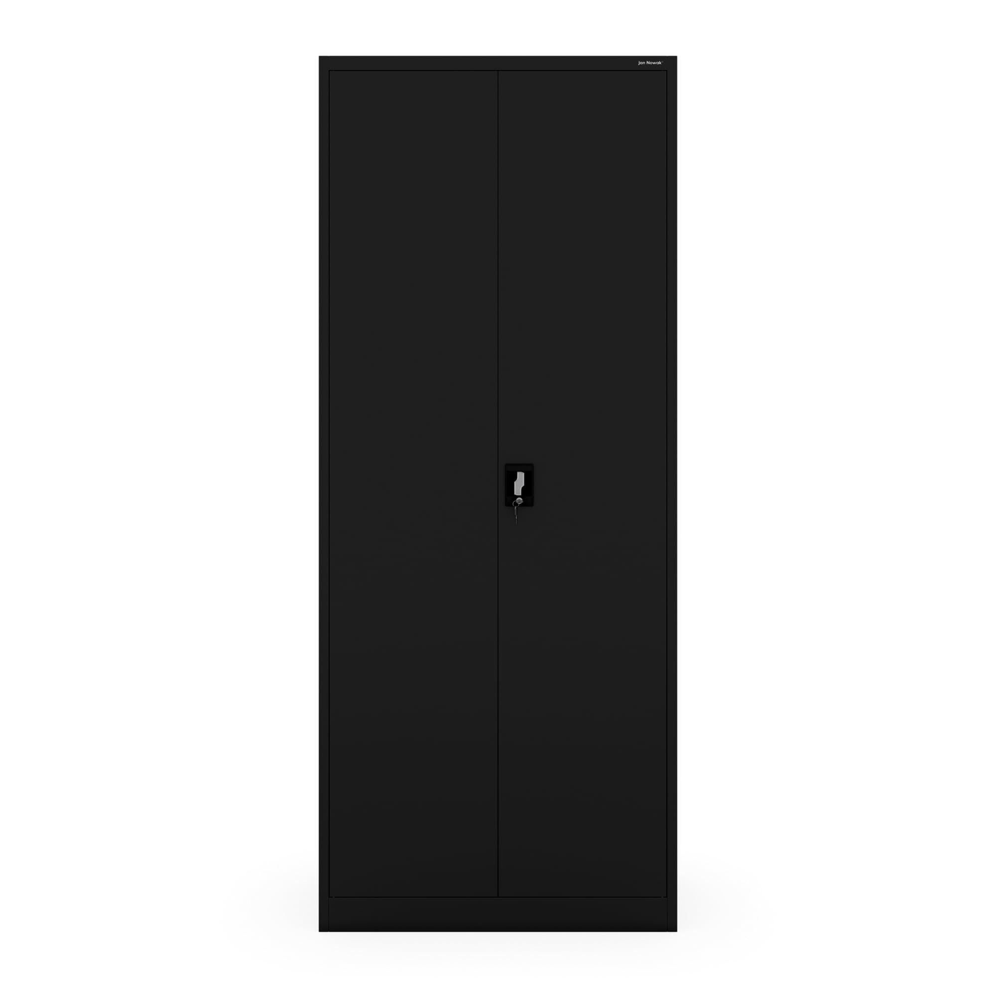 Jan Nowak Aktenschrank Metall Büroschrank abschließbar 90 cm JAN H2200 5 Böden Stahl (Stahl 0,7 mm Wandmontage möglich PZH-zertifiziert 4 Farben) Ordnerschrank 60 Ordner Schloss 2 Schlüssel 220 cm robust