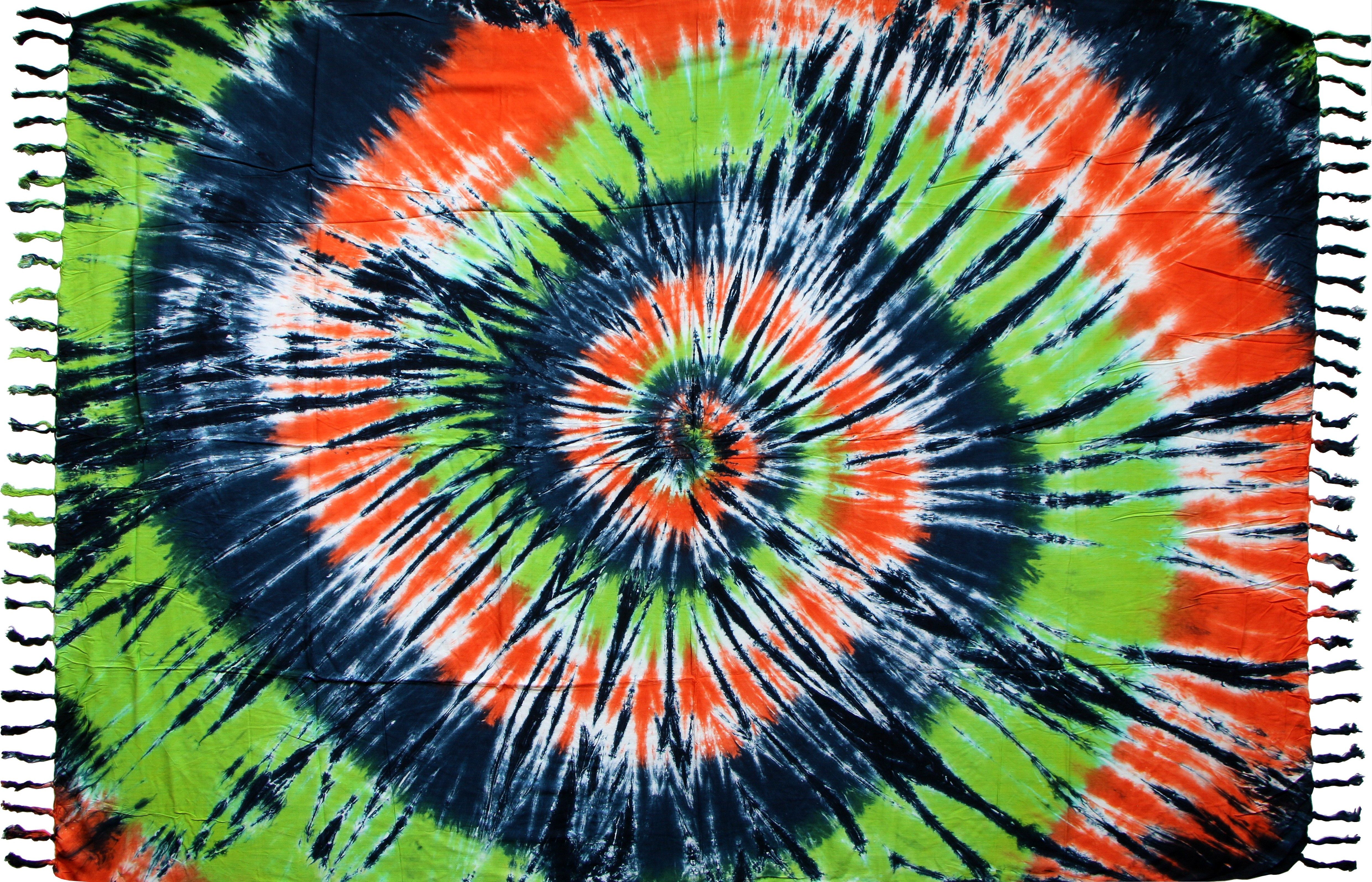 Wogeka Sarong blickdichter Sarong bunt batik als Strandtuch Strandkleid Wickelrock