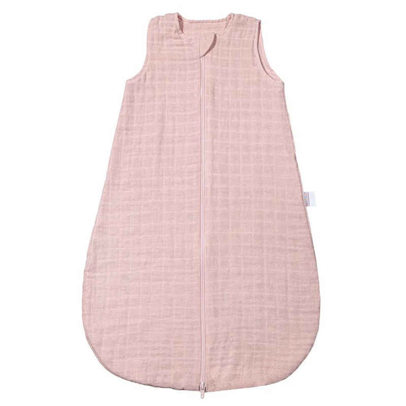 Makian Schlafsack Puder, leichter Baby Sommer Schlafsack ohne Ärmel Gr. 70 cm - 100% Baumwolle