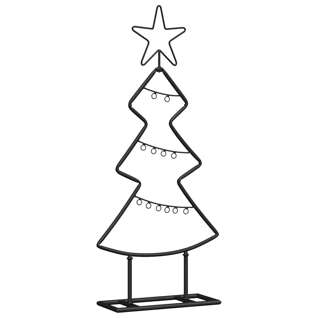 vidaXL Künstlicher Weihnachtsbaum Metall Weihnachtsbaum mit Ständer Schwarz 60 cm Stahl