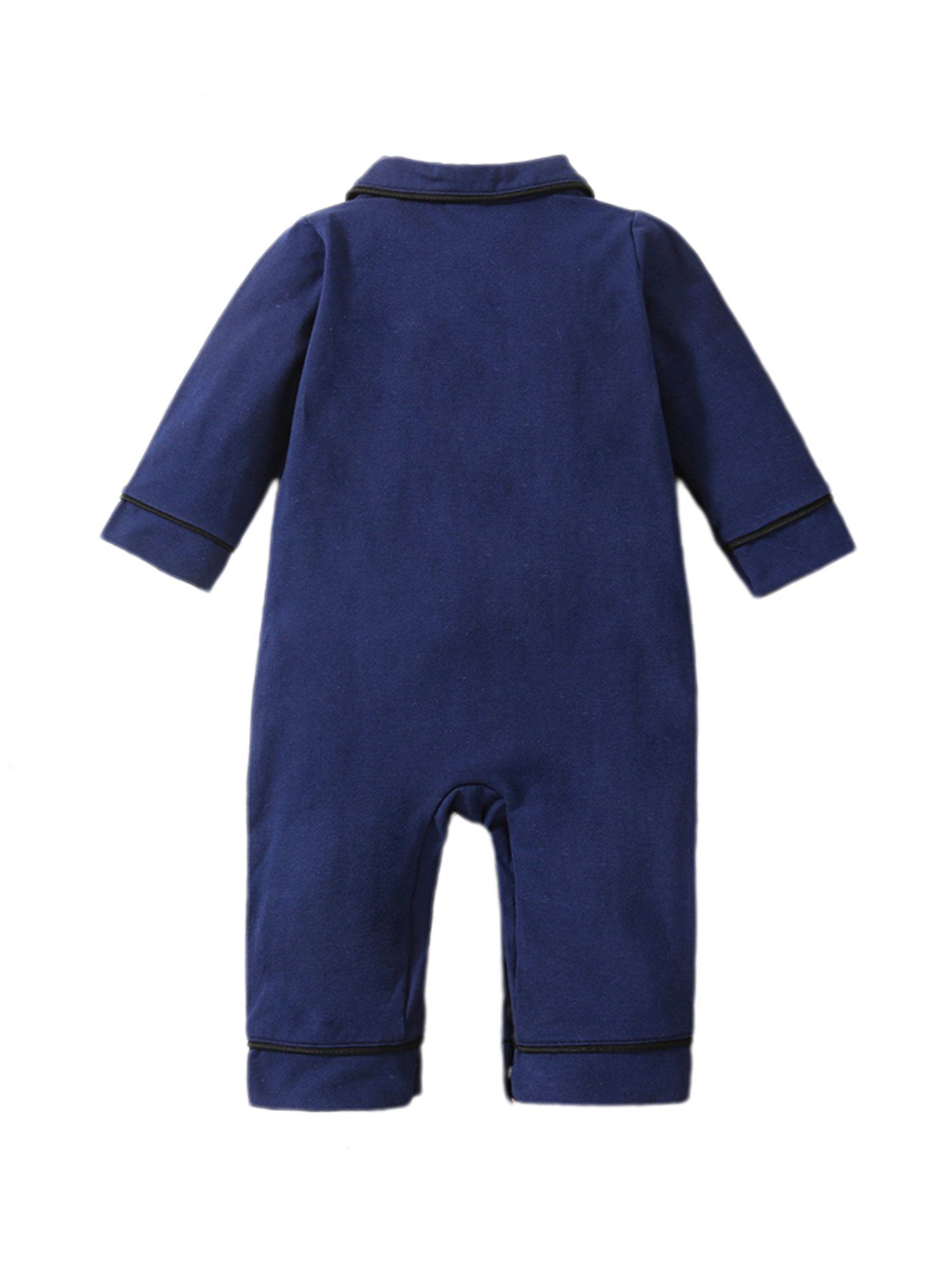 Strampler Blau Pyjamas, Strampler für Tiefes langärmelige Neugeborene, Unisex-Hauskleidung LAPA