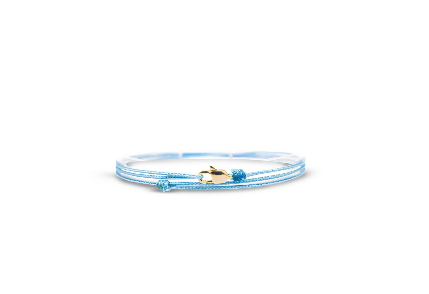 Made by Nami Armband Karabiner Wickelarmband - Hellblau Gold (Einzelartikel)