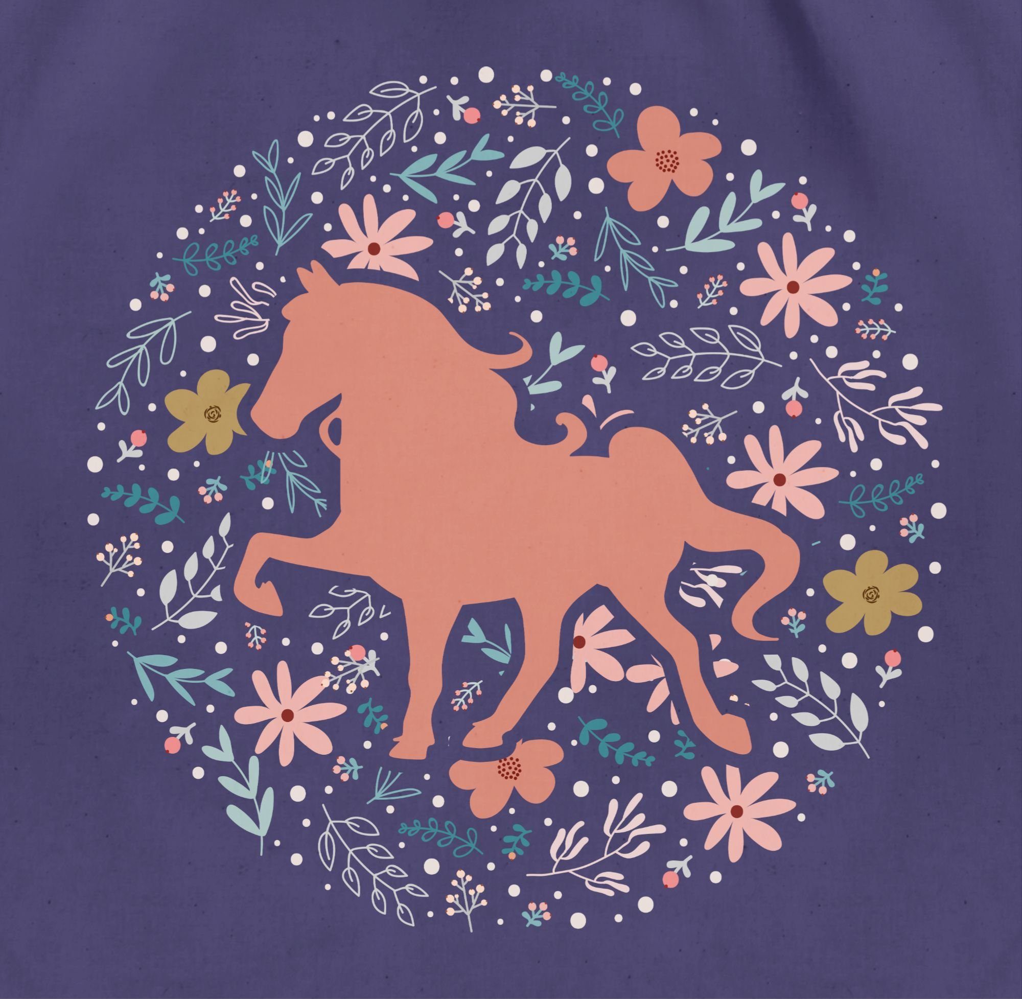 Shirtracer Turnbeutel Pferd mit Blumen, Pferd