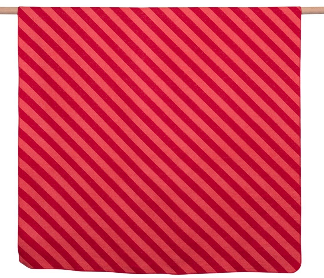 Wohndecke Silvretta 'Diagonale Streifen' 140 x 200 cm Rot, DAVID FUSSENEGGER