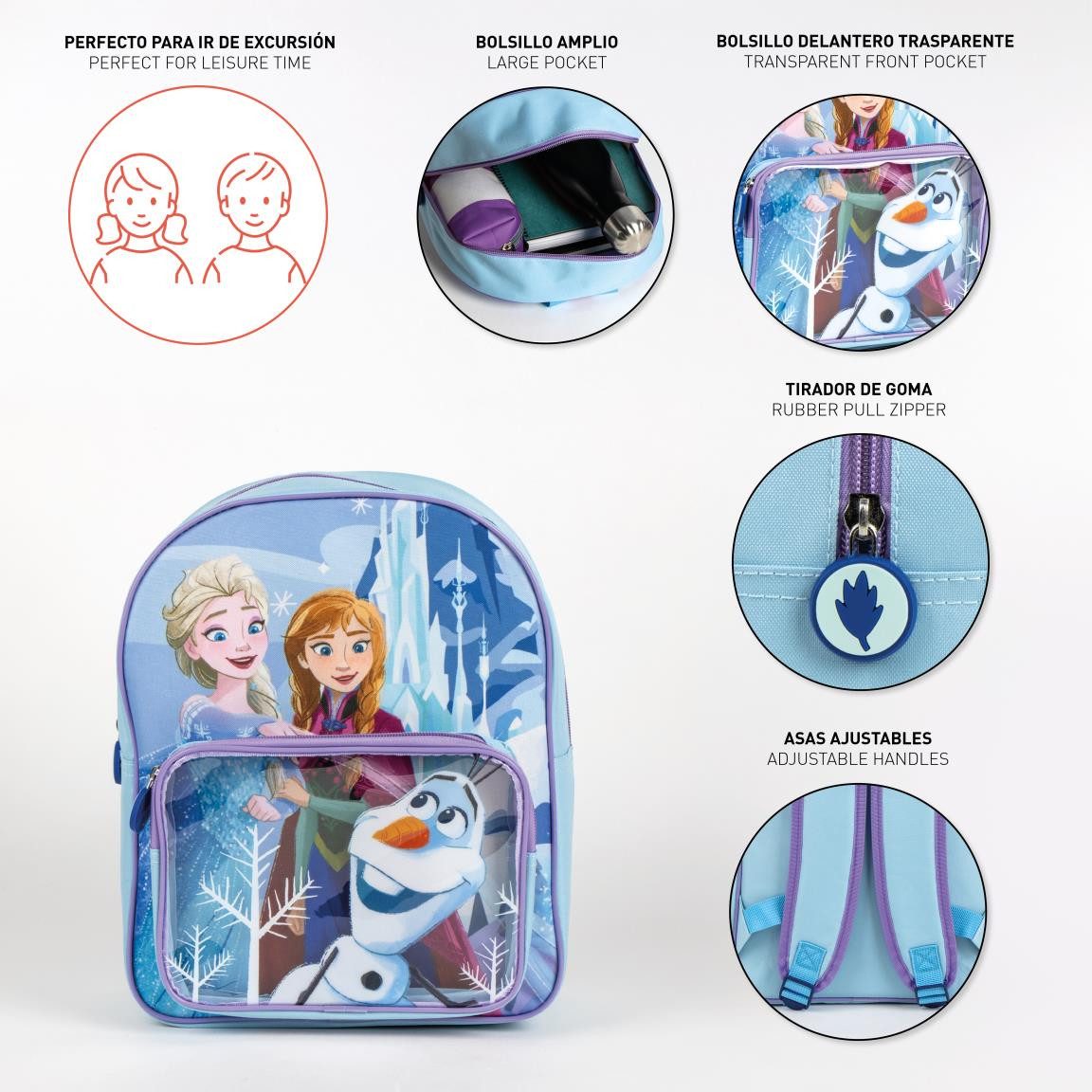 Frozen Kinderrucksack Disney Eiskönigin Anna und Elsa Kinderrucksack, mit Olaf (Eiskönigin) – Bild 4 von 5