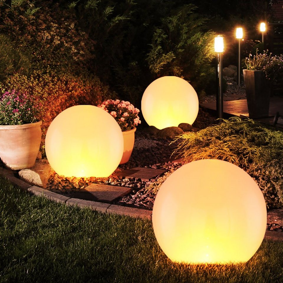 4 x LED Edelstahl SOLAR Leuchten Steck Lampen Erdspieß Außen Garten Nacht Licht