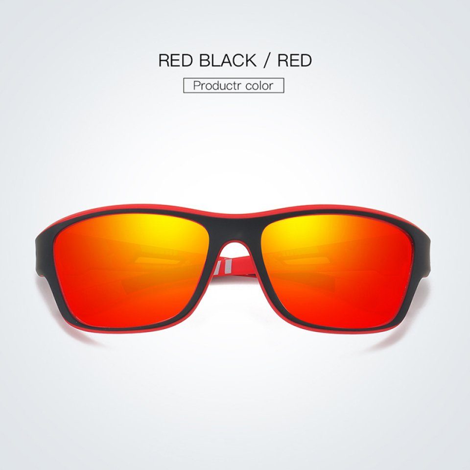 Blusmart Fahrradbrille Sportliche Polarisierte Sonnenbrille Für Männer Und Frauen red mercury with black and red frame