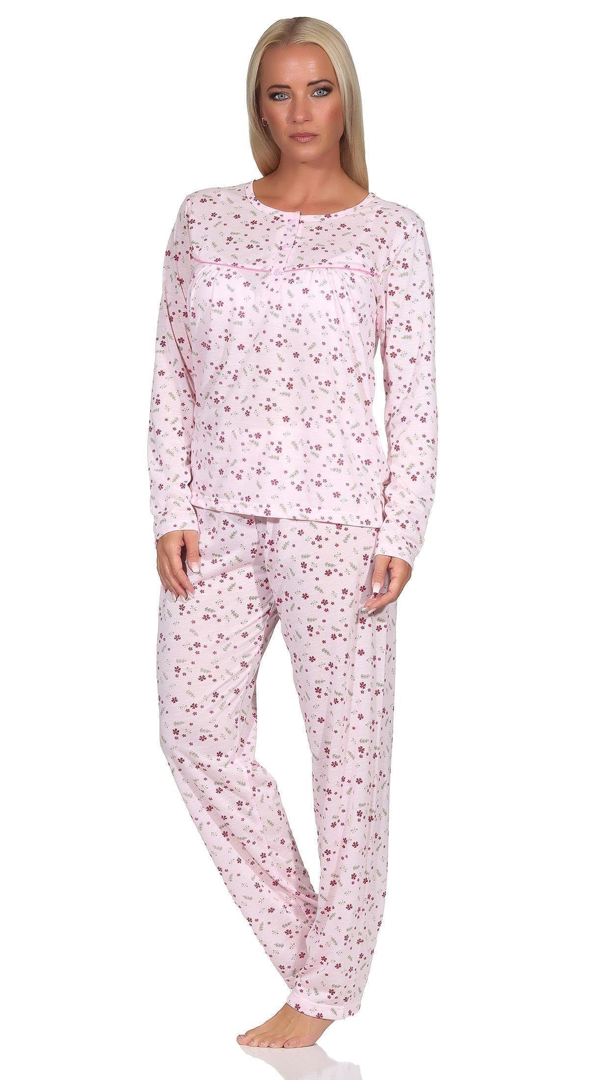 EloModa Pyjama Damen Pyjama langarm zweiteiliger Schlafanzug; Gr. M L XL 2XL (2 tlg) Rosa