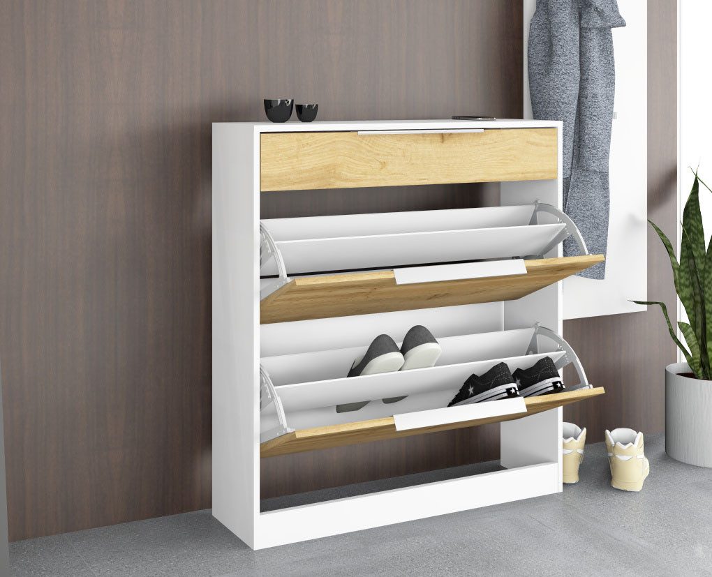 borchardt Möbel Garderoben-Set Oliva, Schuhschrank, Spiegel, Garderobenpaneel, (3-St)