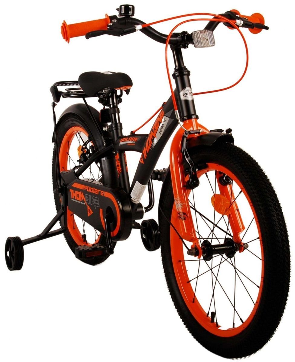 Jungen Kinderfahrrad 21799, schwarz/orange Volare Orange TB Bike Rad Fahrrad Kinderfahrrad Seitenständer, Kinder ZOLL 18 Gepäckträger, Stützräder