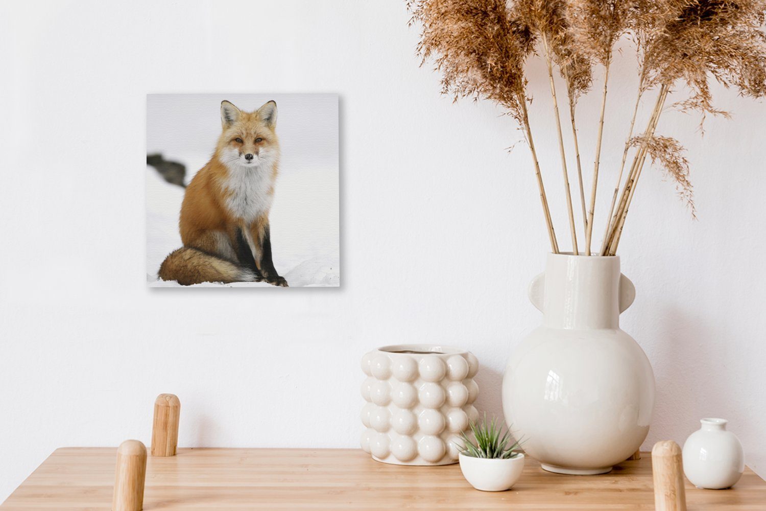 Wohnzimmer Leinwand Leinwandbild - Fuchs bunt für OneMillionCanvasses® St), (1 Bilder Winter, - Schlafzimmer Schnee