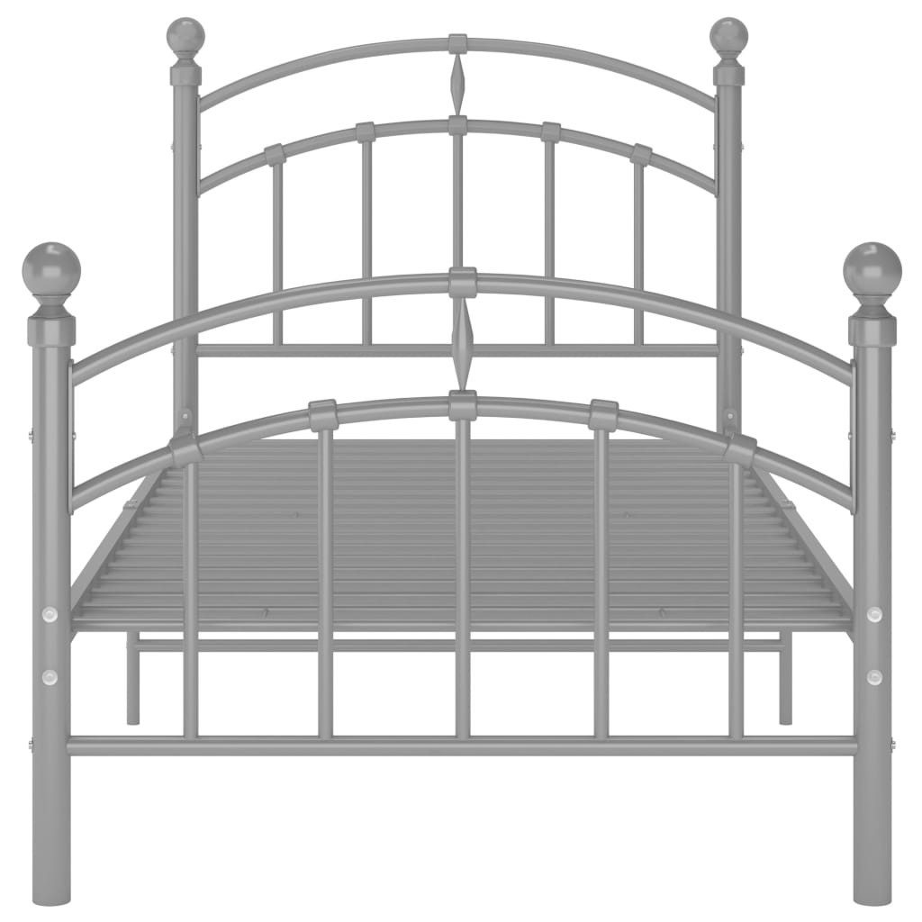 vidaXL Bett Bettgestell Grau Metall 100x200 günstig online kaufen