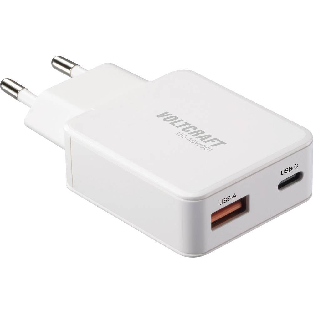 VOLTCRAFT UC-1C1A45W01 USB Ladegerät 45 W 1x USB-A, 1x USB-C® Fast Charge, USB USB-Ladegerät (GaN)