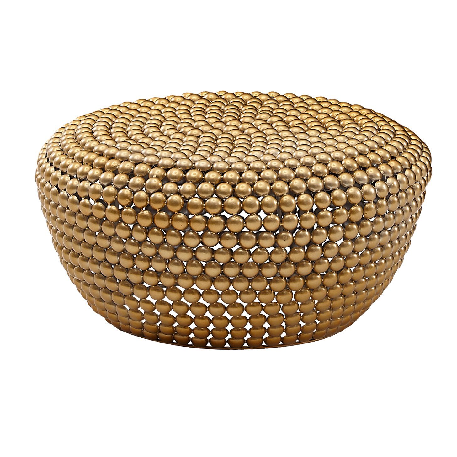 KADIMA DESIGN Couchtisch Couchtisch Aluminium Gold 60x60x30 cm Wohnzimmertisch Metall Rund (Runder Kaffeetisch Klein), Designer Sofatisch Alu Orientalisch