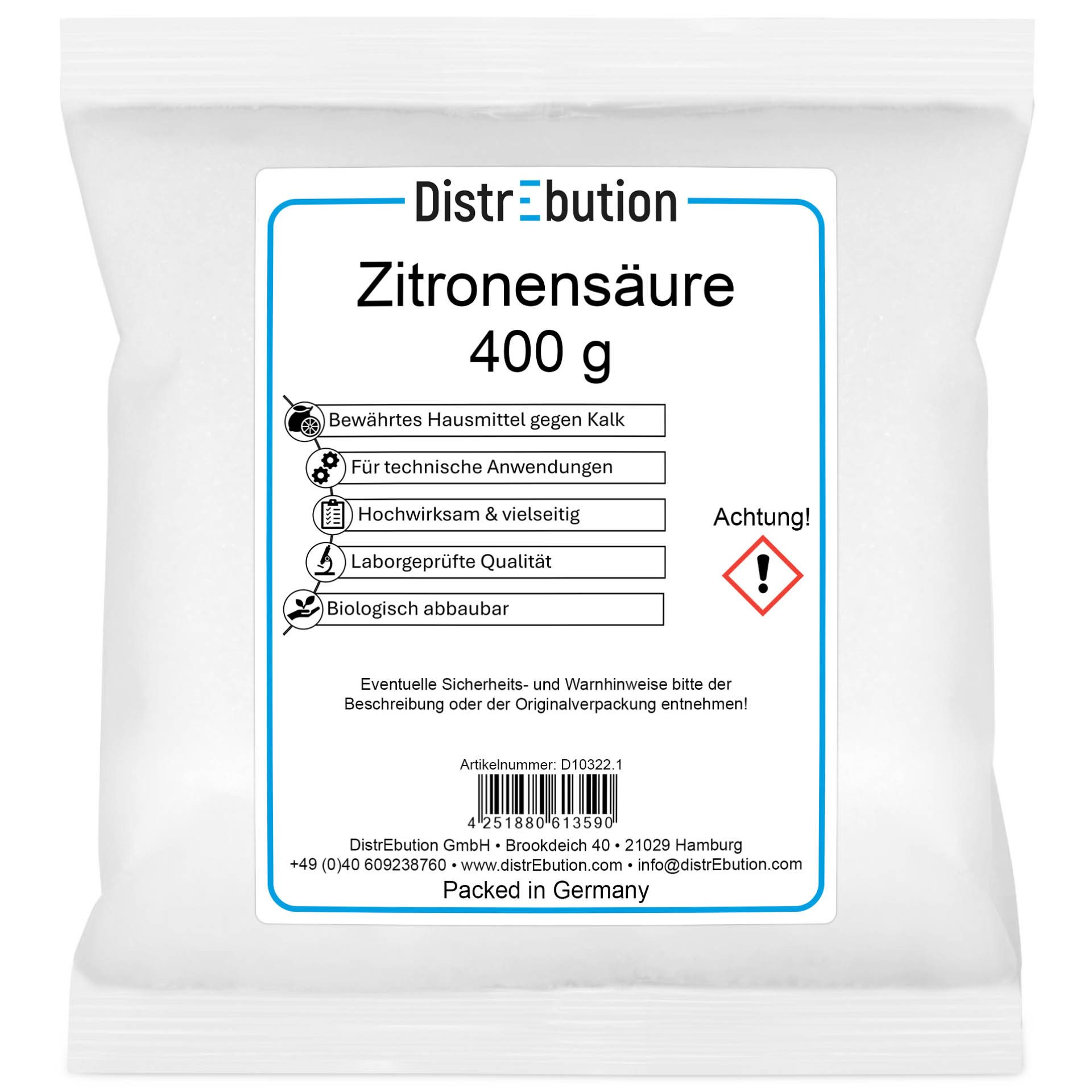 DistrEbution Zitronensäure für Technische Anwendungen, Pulver, Reiniger, Entkalken Zitronenreiniger (Citric acid)