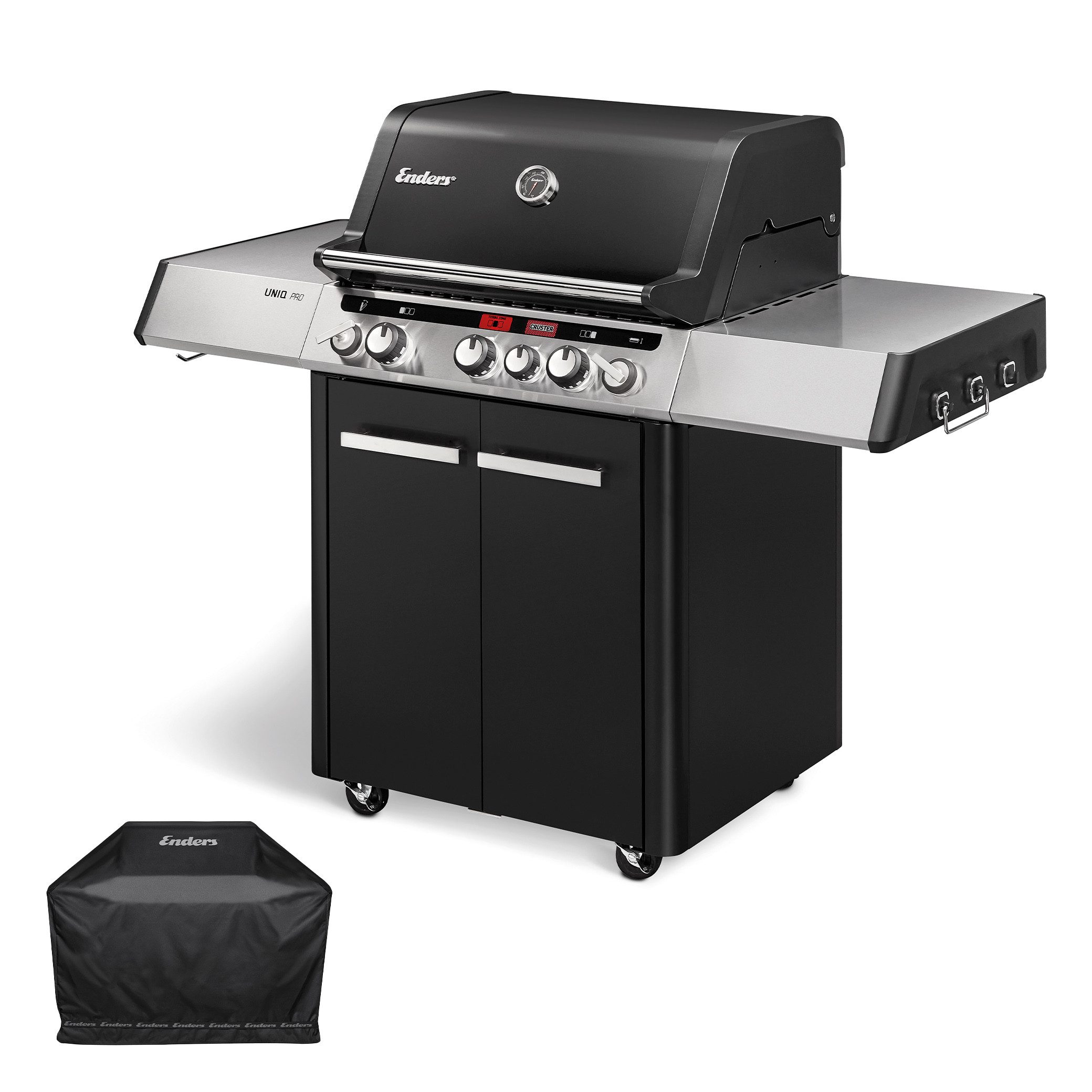 Enders® Gasgrill Uniq Pro 3 I Cruster Gas Grill-Gasgrill 3 Brenner Infrarot, Gussrost