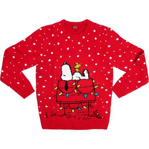 United Labels® Weihnachtspullover The Peanuts Weihnachtspullover - Ugly Christmas Sweater Unisex Rot
