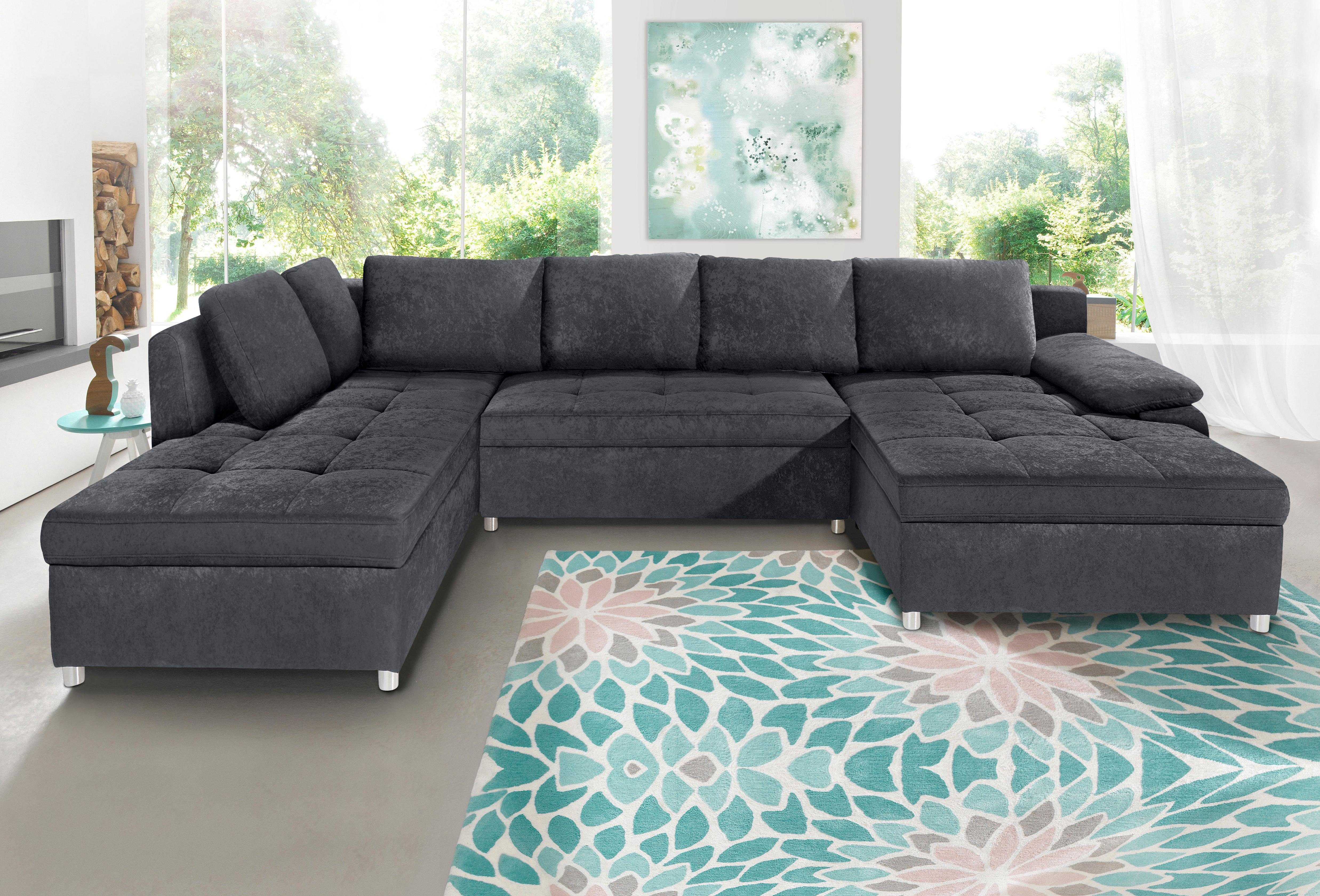 OTTO home Wohnlandschaft Labene U-Form, wahlweise mit Schlaffunktion und Bettkasten