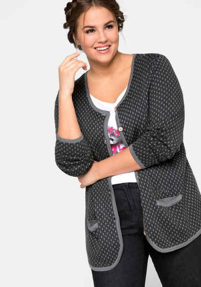 Shirtjacke Jacke Strickjacke Bouclé Optik Damen Baumwolle Gr.44 46 48