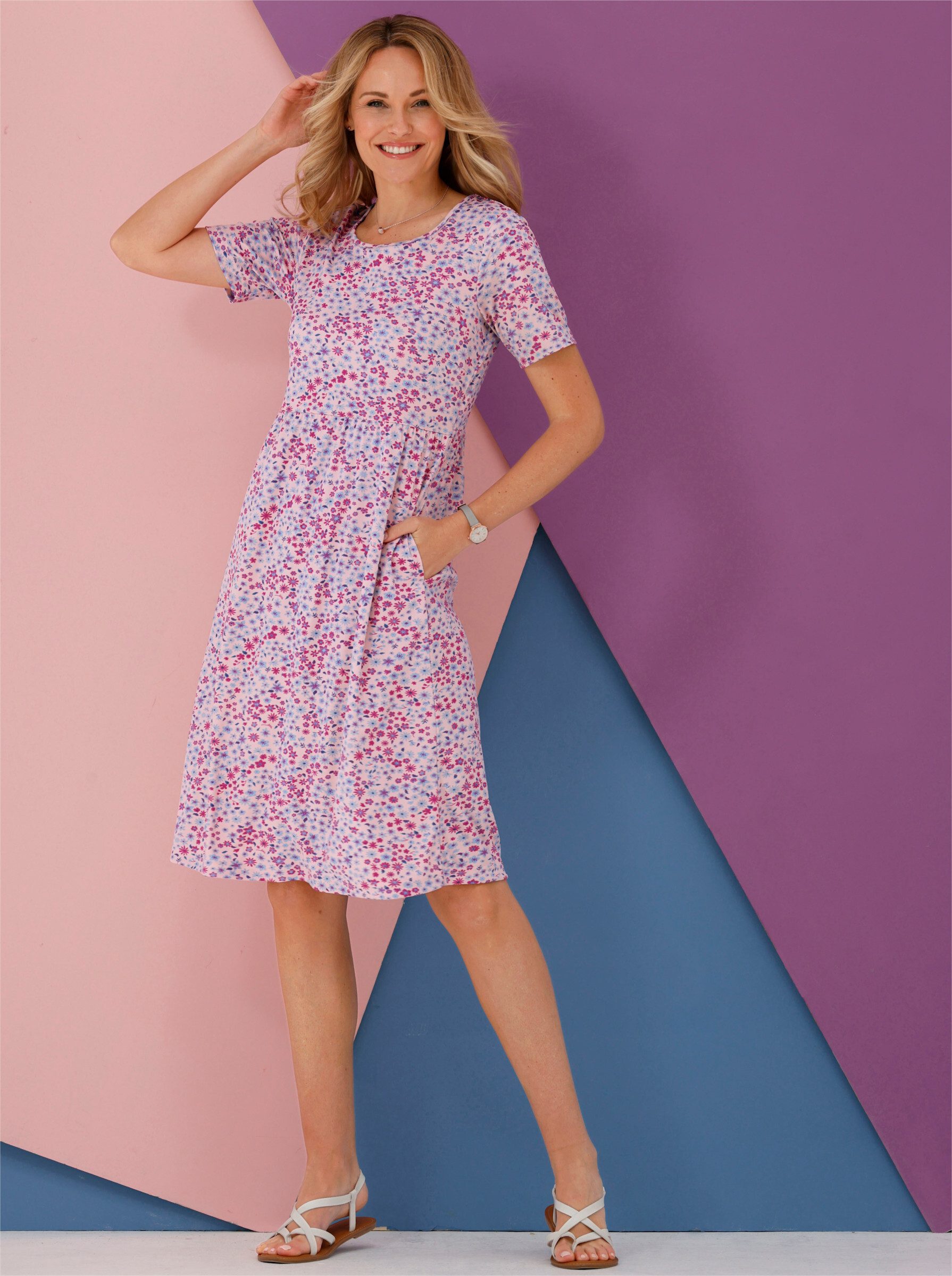 Sieh an! Jerseykleid Jersey-Kleid Kurzarm