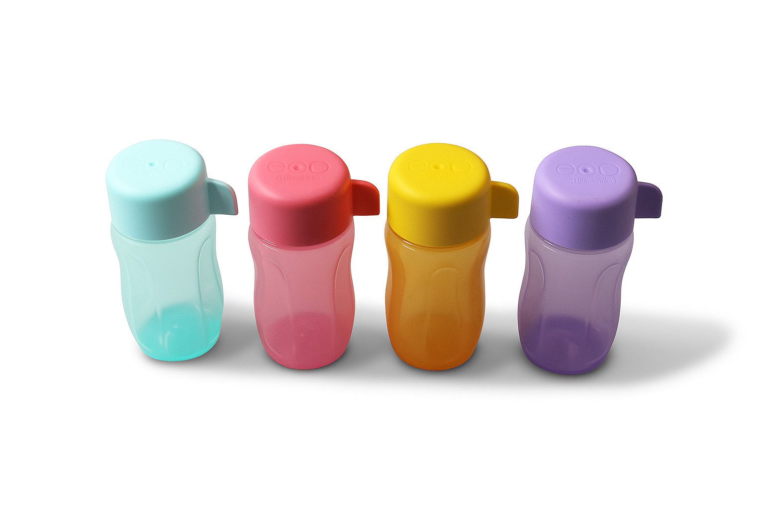 TUPPERWARE Trinkflasche Eco 90 ml lila + rosa + orange + blau Vitamin Shot – Bild 2 von 3