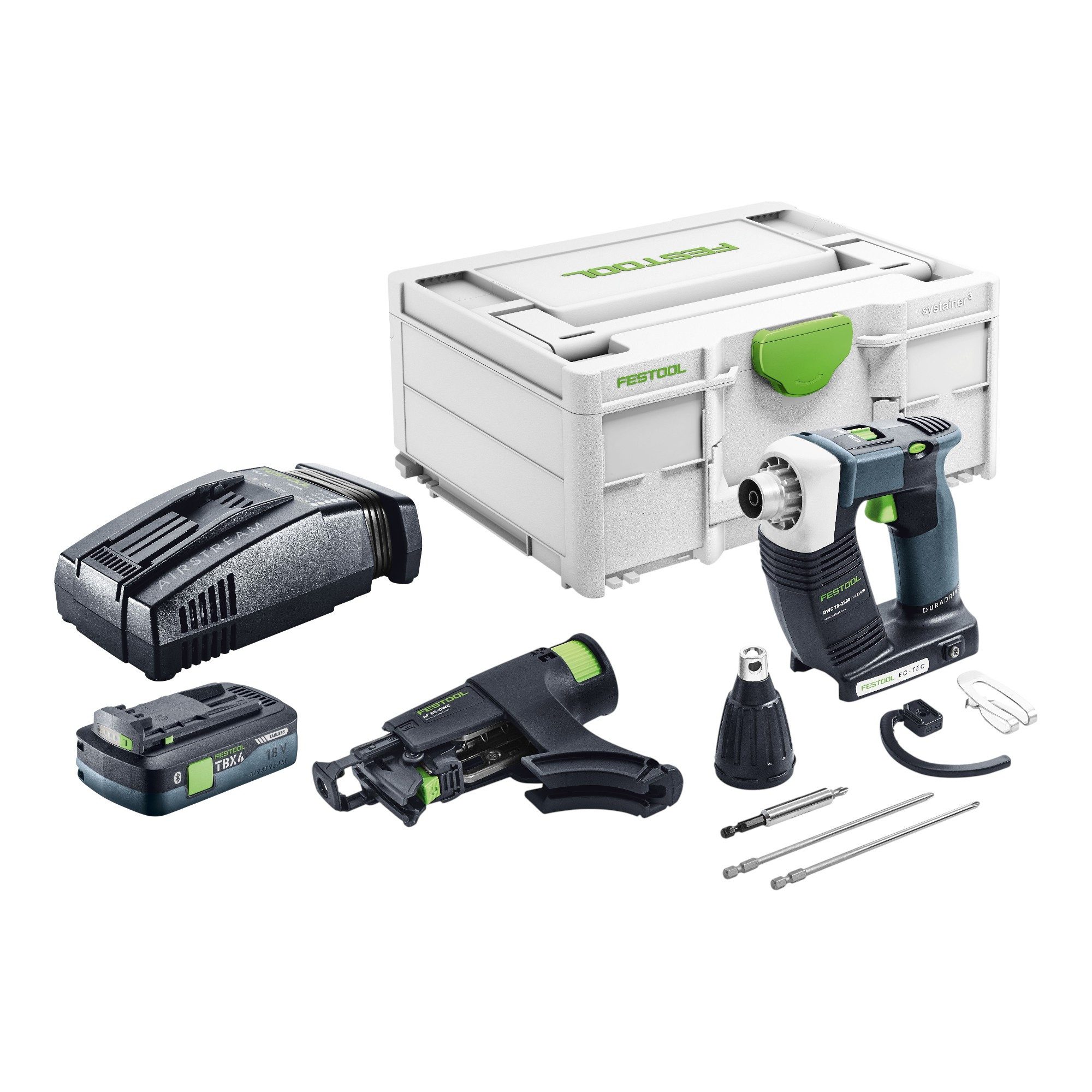 FESTOOL Akku-Trockenbauschrauber DWC 18-2500 Basic 18 V 18 Nm + 1x Akku 4 Ah + Schnelllader + Systainer