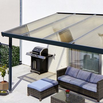 GUTTA Terrassendach Premium, BxT: 410,2x406 cm, Bedachung Dachplatten, BxT: 410x406 cm, Dach Acryl bronce
