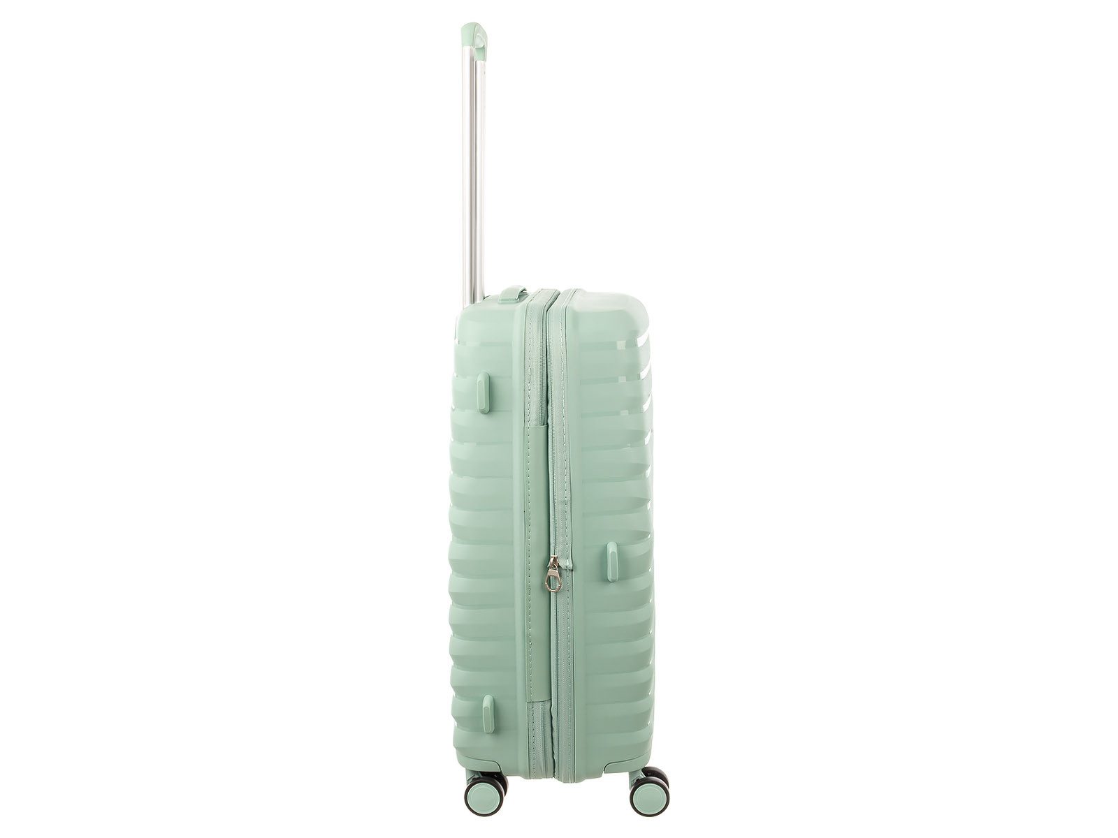 Franky Hartschalen-Trolley PP18 Trolley Hartschalenkoffer Spinner Gr. M, 4 Doppelrollen Rollen, Dehnfalte TSA Schloss