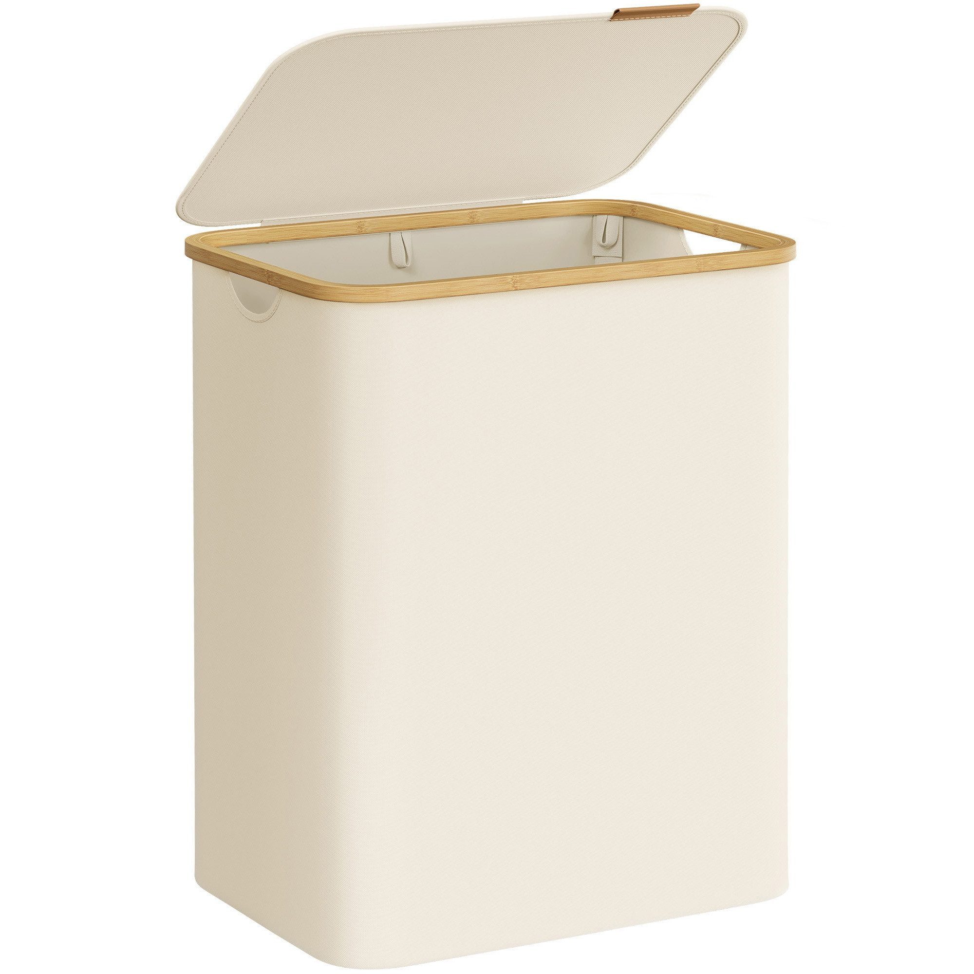 SONGMICS Wäschekorb, mit Deckel, 2 Fächern, 130 L, herausnehmbarer, Griffe günstig online kaufen