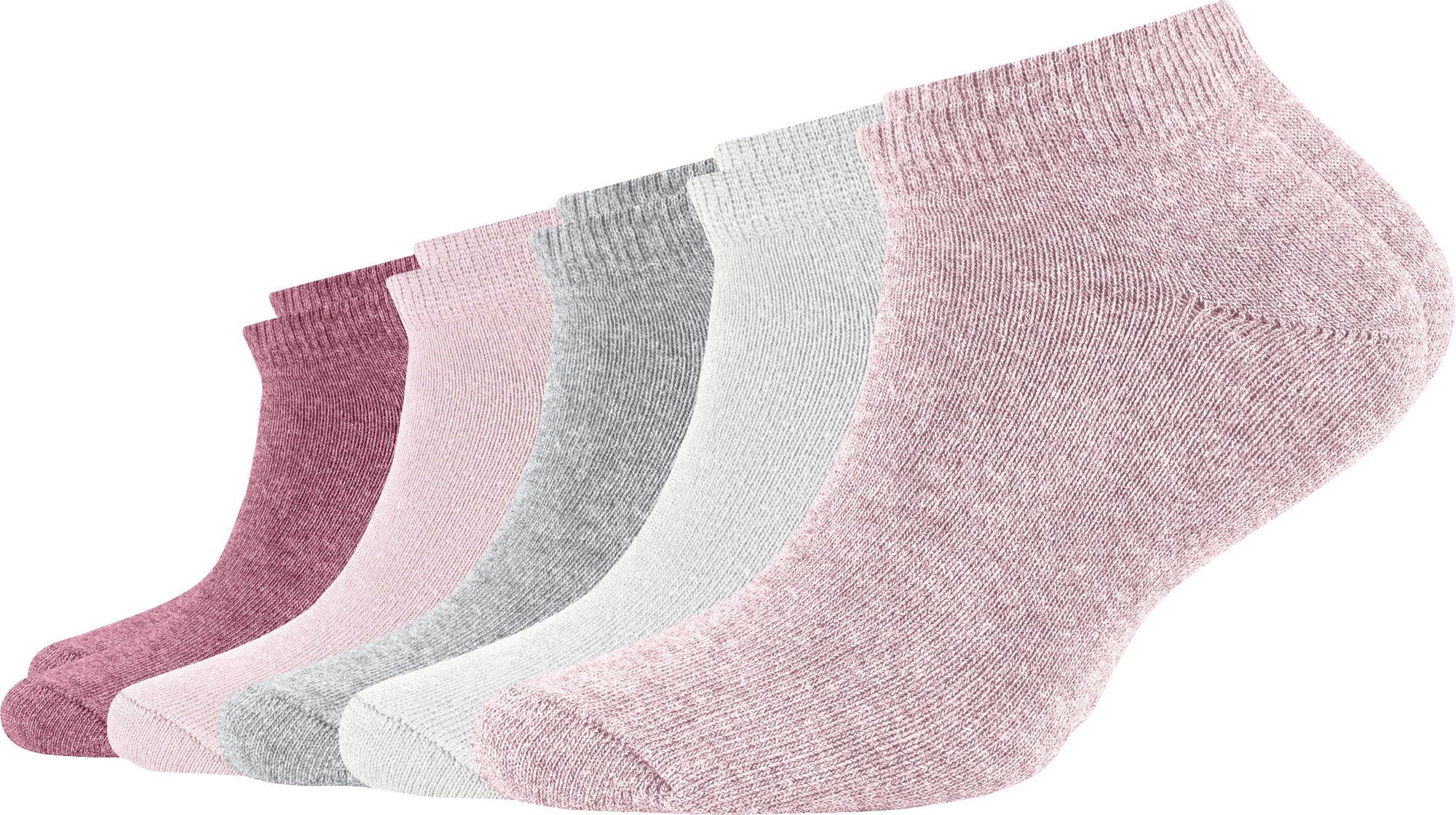s.Oliver Sneakersocken Kinder-Sneaker-Socken 5 Paar Uni rubin/rosa/grau/weiß