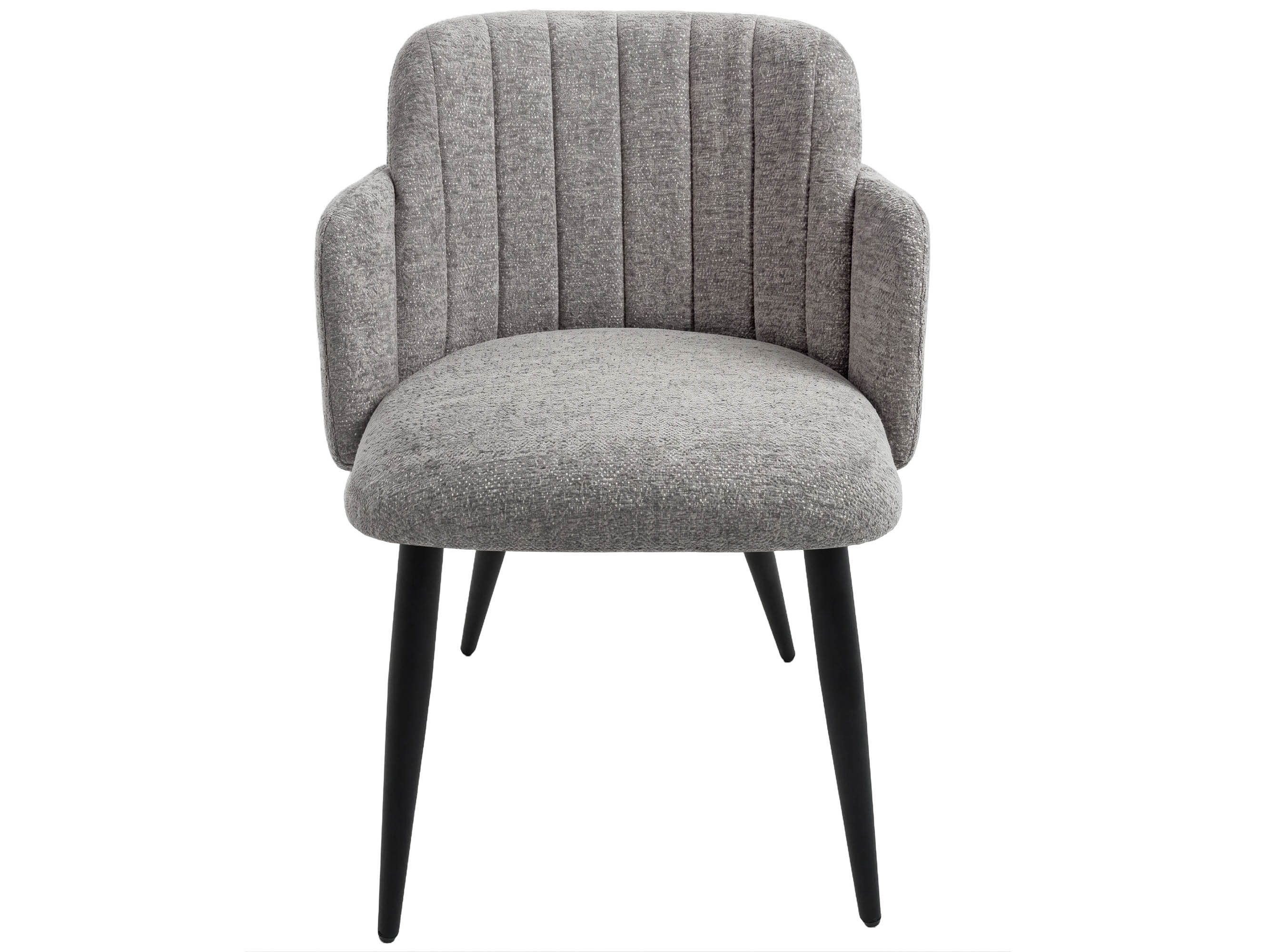 Beautysofa Esszimmerstuhl Velto Stuhl mit Armlehnen, gepolsterter Esszimmersessel mit Steppung (Polsterstuhl mit schwarzen Metallbeinen, 1 St), moderner Küchenstuhl aus Strukturstoff