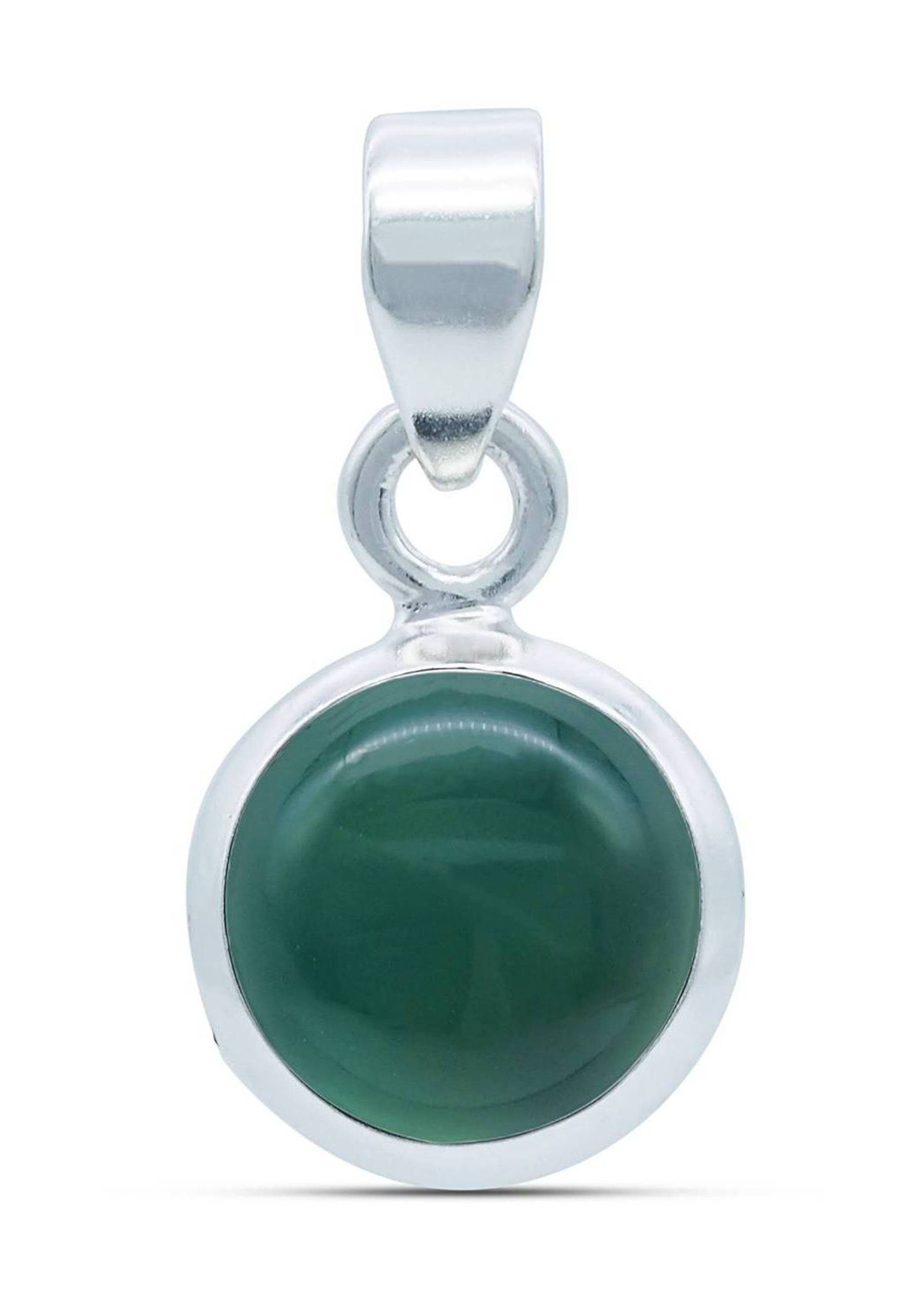 Silber 925er grüner mantraroma Onyx Kettenanhänger mit
