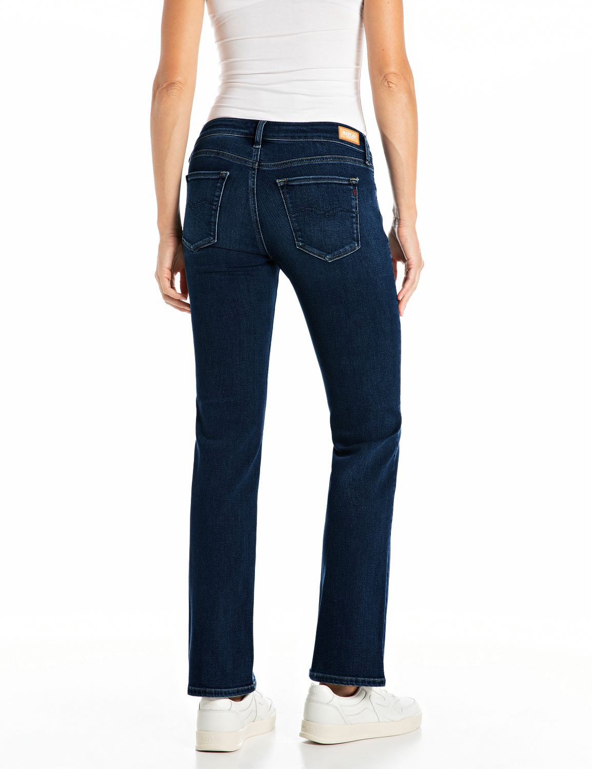 Replay Bootcut-Jeans NEW LUZ mit gesticktem R an der Gesäßtasche