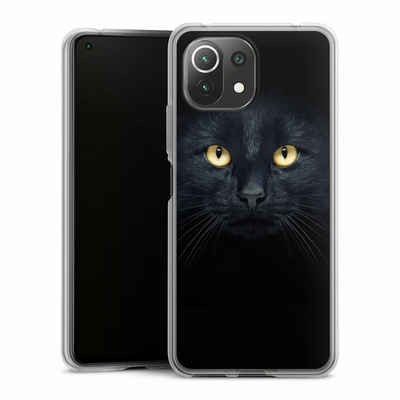 DeinDesign Handyhülle Katze Auge schwarz Tom Cat, Xiaomi Mi 11 Lite 5G NE Silikon Hülle Bumper Case Handy Schutzhülle