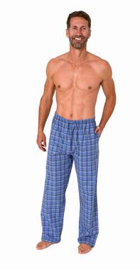Normann Pyjama Herren Schlafanzug Hose lang kariert aus Baumwolle