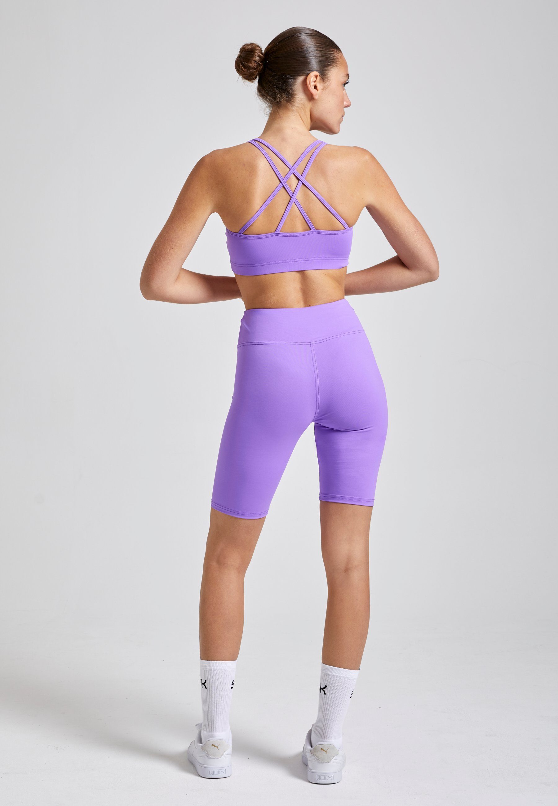 Damen Short SPORTKIND Tennis Tights & Mädchen Radlerhose Funktionsshorts lila