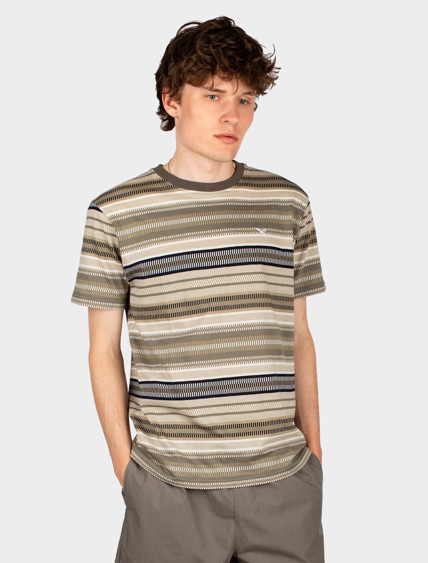 iriedaily Kurzarmshirt Santo Tee - T-Shirt Herren - gestreiftes Kurzarmshirt - Baumwolle Shir