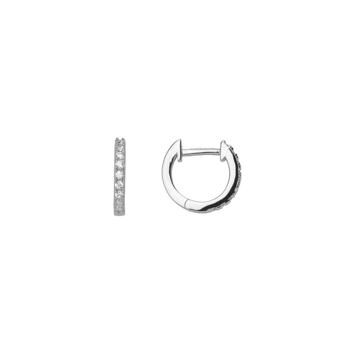 XENOX Paar Сережки-кільця Сережки-кільця Сережки Damen Zirkonia Sterlingsilber 11,5 mm XS8662