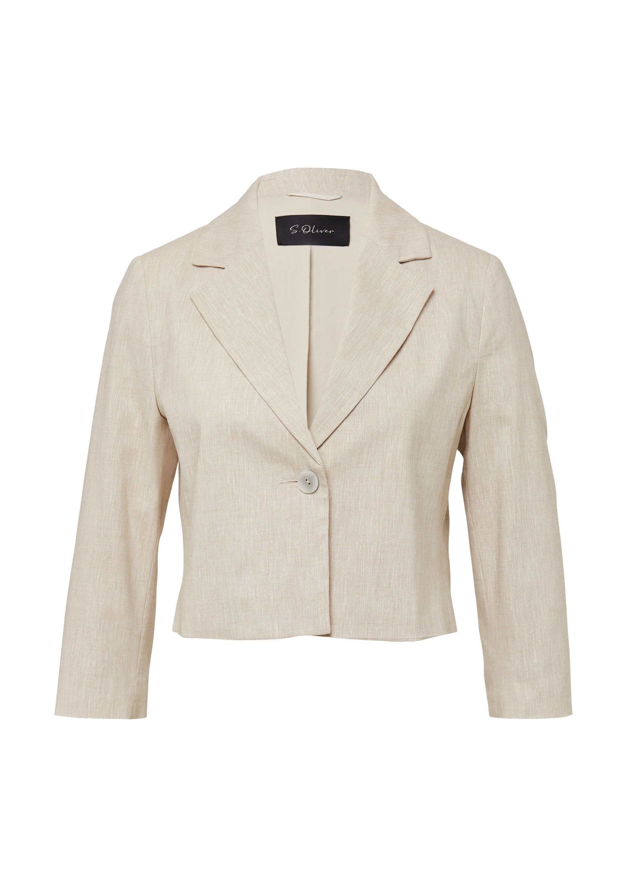 s.Oliver Jackenblazer Indoor-Blazer Cropped Blazer aus Leinenmix
